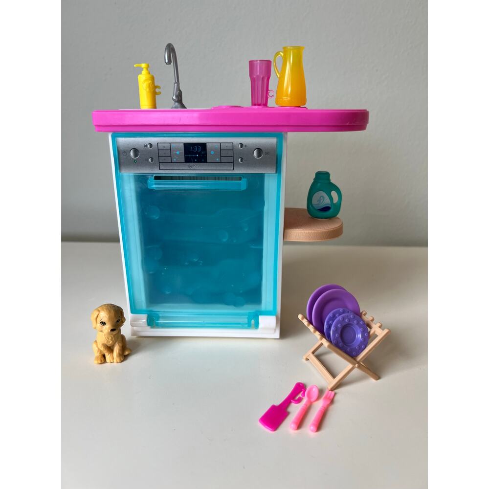 Barbie Doll House Kitchen Replacement Lot Sink Dishwasher Counter Mattel 2018 - Picture 1 of 9